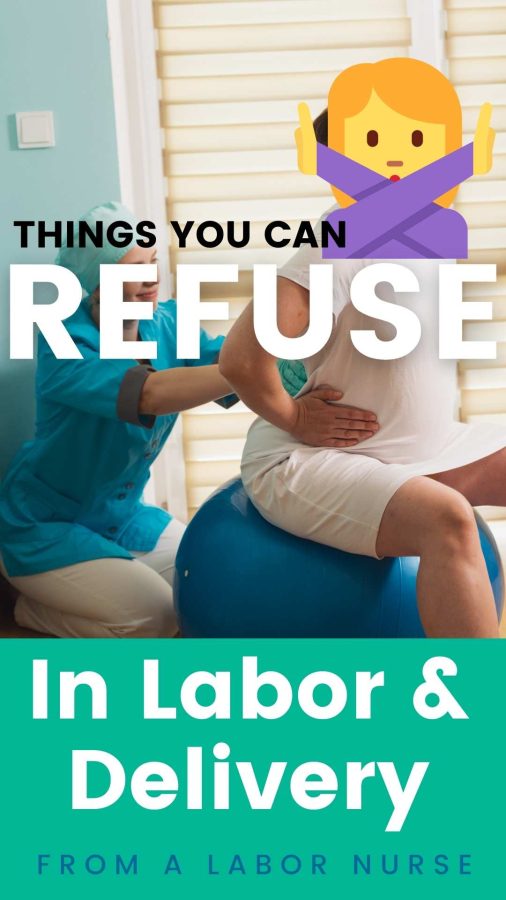 woman on a birth ball / things you can refuse in labor