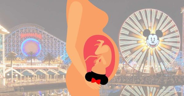 pregnant woman at Disneyland