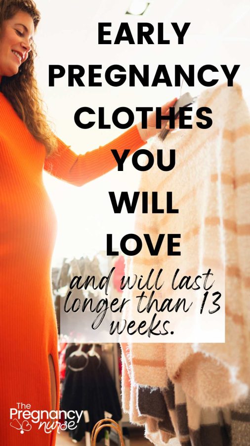 pregnant woman shopping for clothes / early pregnancy clothes you will love