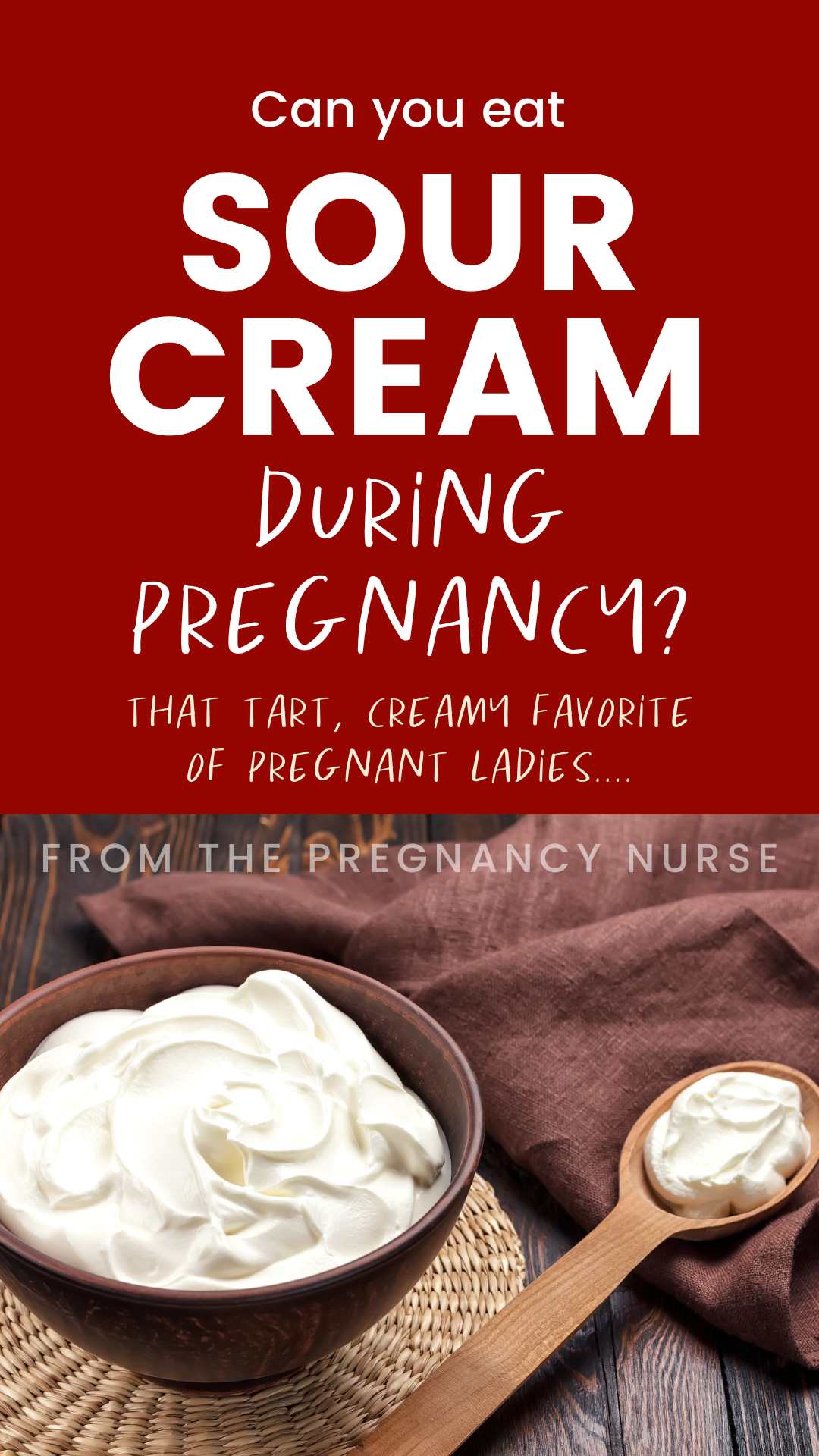 Sour cream is a dairy product that's high in fat and calories. It's also a good source of protein, calcium, and vitamin B12. Some women wonder if it's safe to eat sour cream during pregnancy. Here's what you need to know about eating sour cream while pregnant.