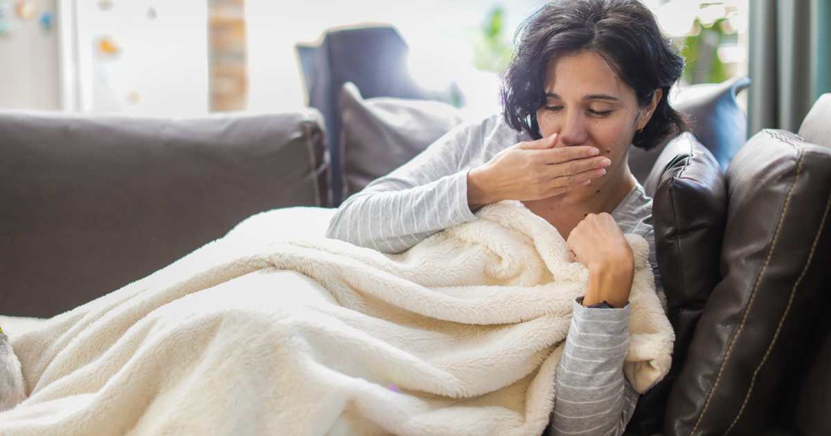 pregnant woman with a cold