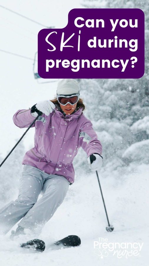 pregnant woman skiing / can you ski during pregnancy?