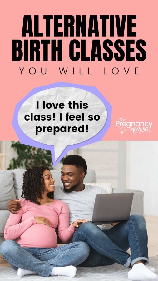 pregnant couple doing online birth classes and loving them / alternative birth classes