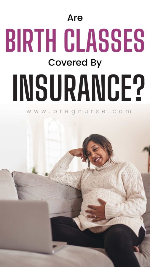 birth classes covered by insurance / pregnant woman on a laptop