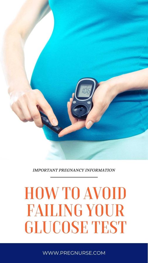pregnant woman taking a glucose test / how to avoid failing your glucose test