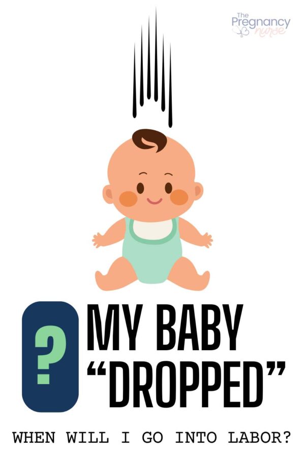 image of a baby falling -- text reads: my baby dropped when will I go into labor?