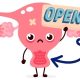 uterus with an open sign