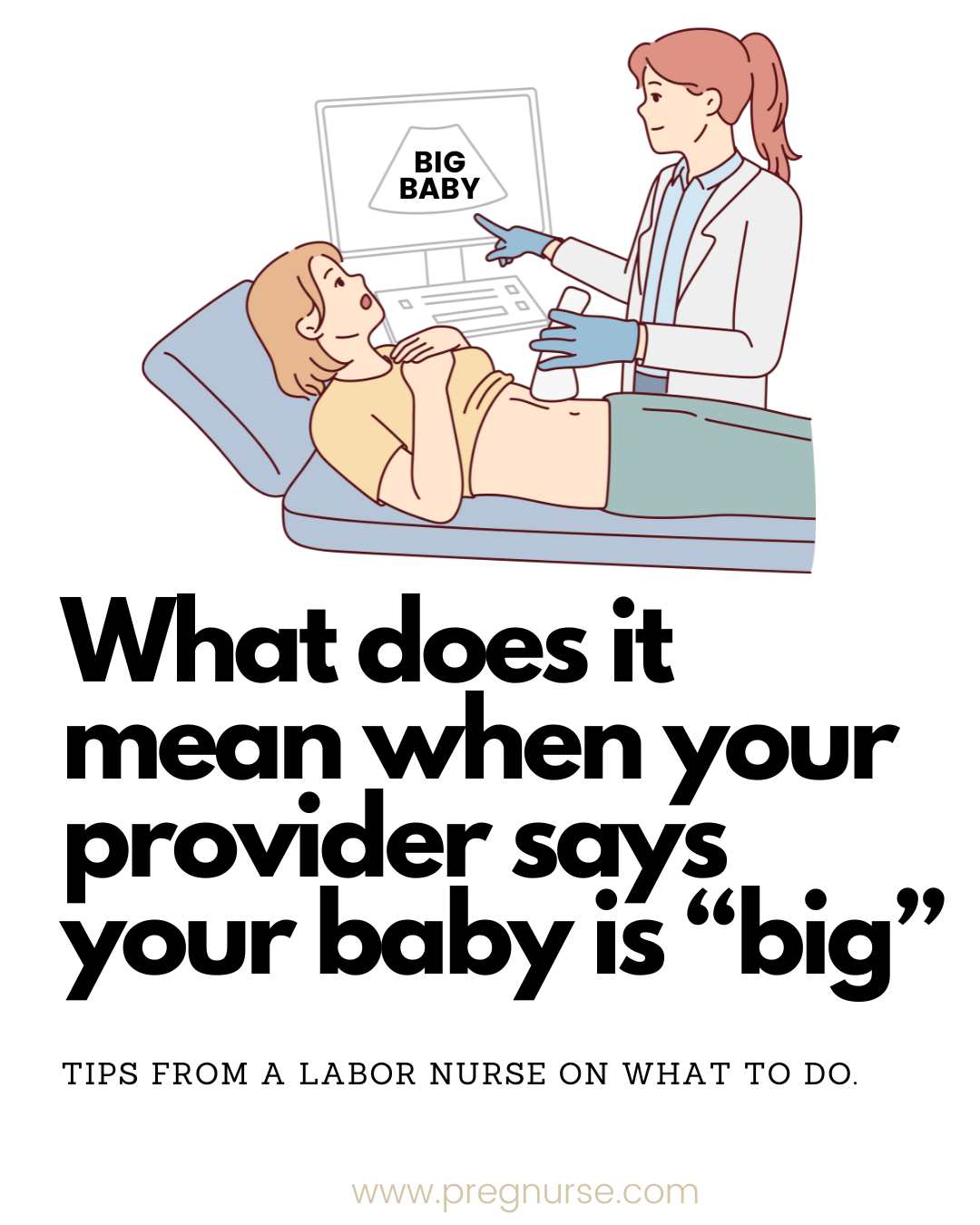 What should you consider when your provider says you have a big baby? What things should you consider for your next steps if baby is LGA, large for gestational age or has macrosomia.