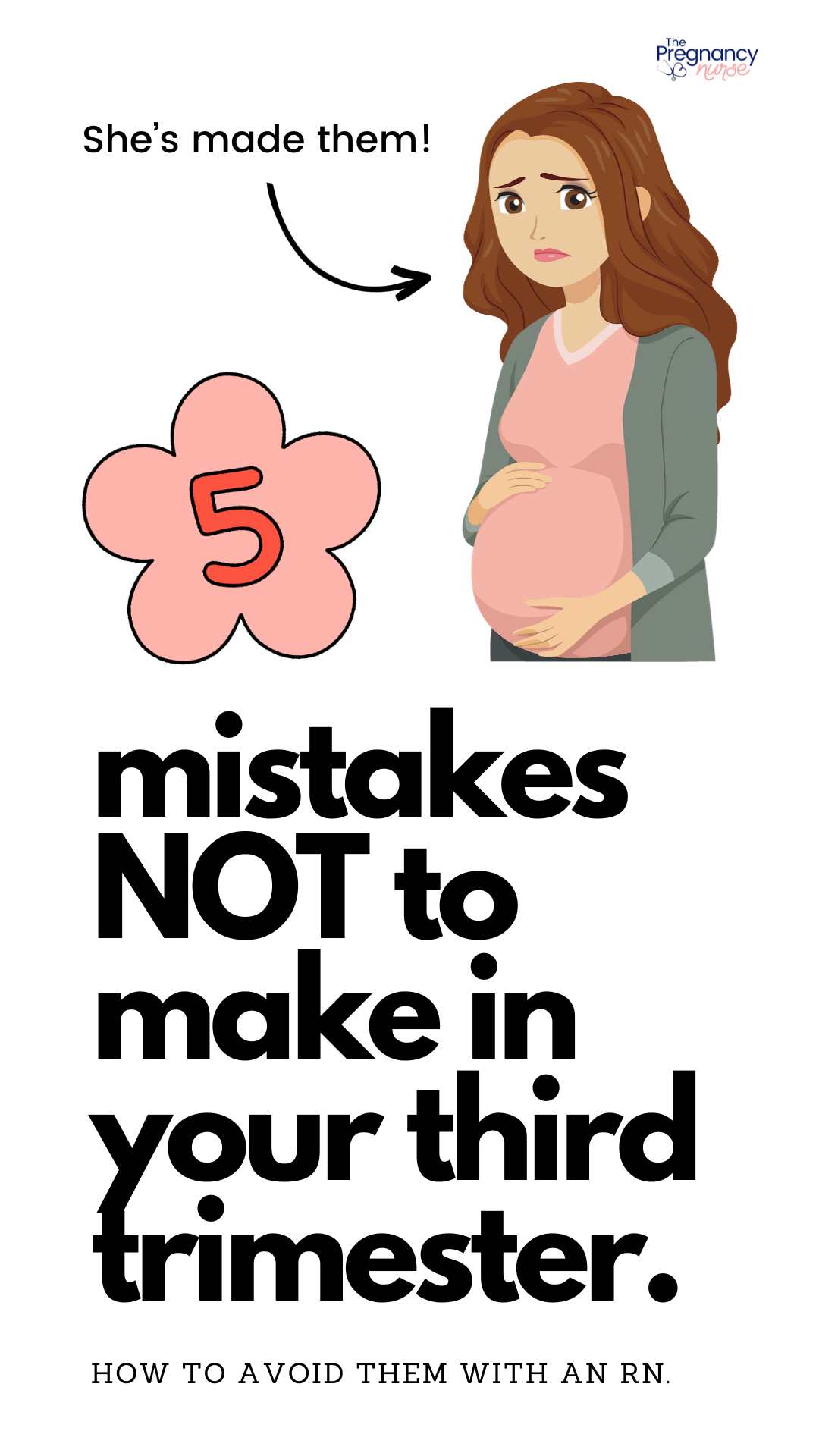 worried pregnant woman / 5 mistakes not to make in your third trimester /and how to avoid them.