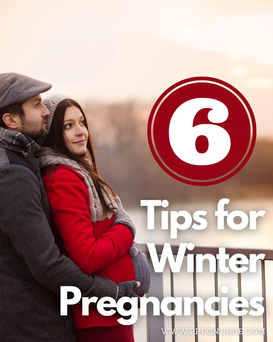 pregnant couple in winter coats / 6 tips for winter pregnancies