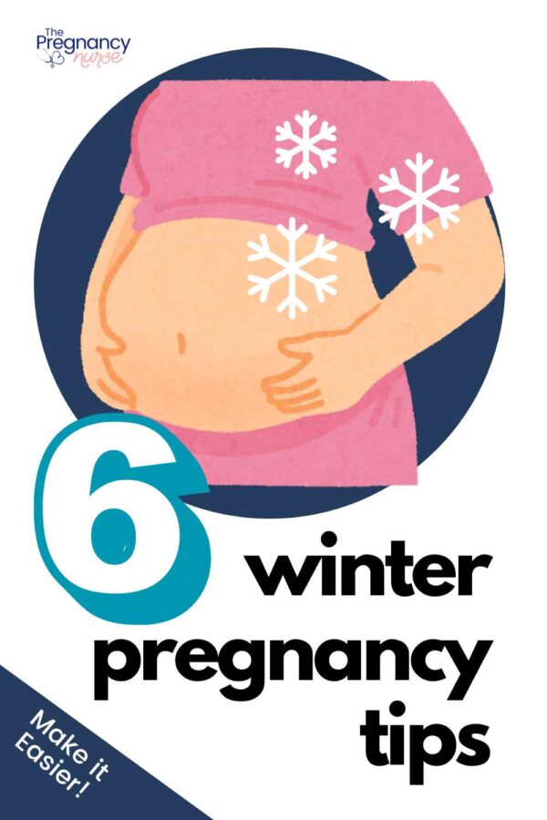 pregnant woman in the snow // 6 winter pregnancy tips -- make it easier!