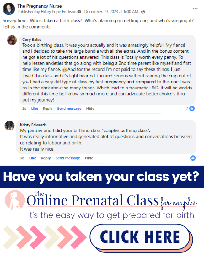 Have you taken your class yet? The Online Prenatal Class for Couples is the easy way to get prepared for birth -- click here