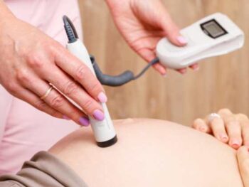 using a fetal doppler on a patient