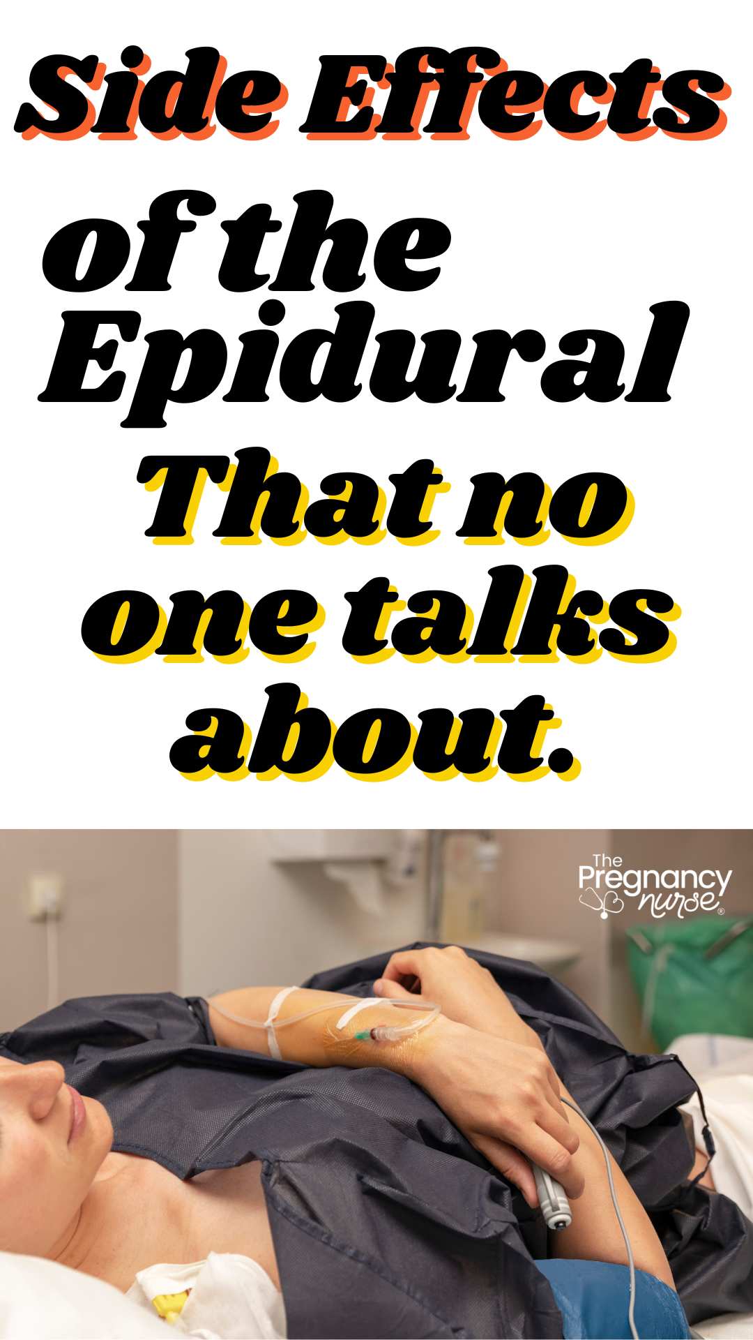 Woman with an epidural infusing // side effects of the epidural that no one talks about.