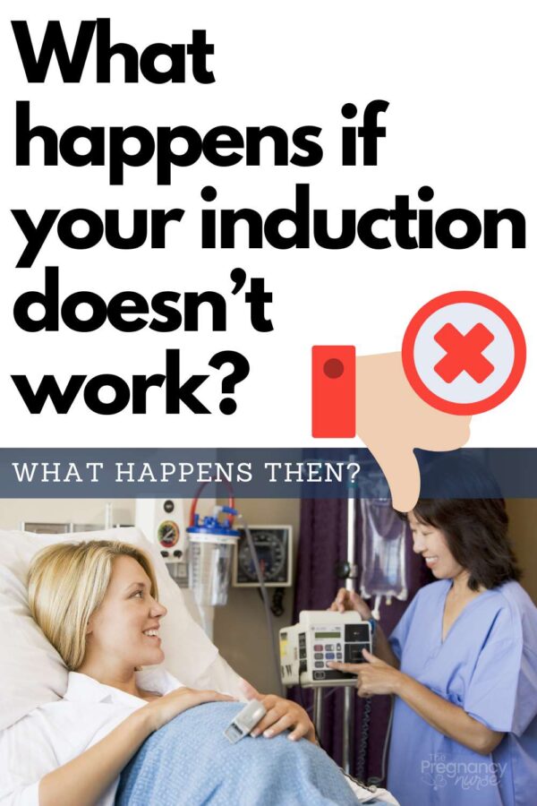 pregnant woman in a hospital gown with a nurse // what happens if your induction doesn't work?  What' ahppens then?