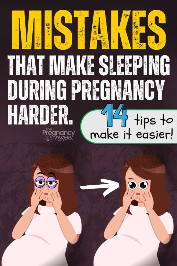 tired pregnant woman to awake pregnant woman -- MISTAKES that make sleeping during pregnancy harder 14 tips to make it easier.