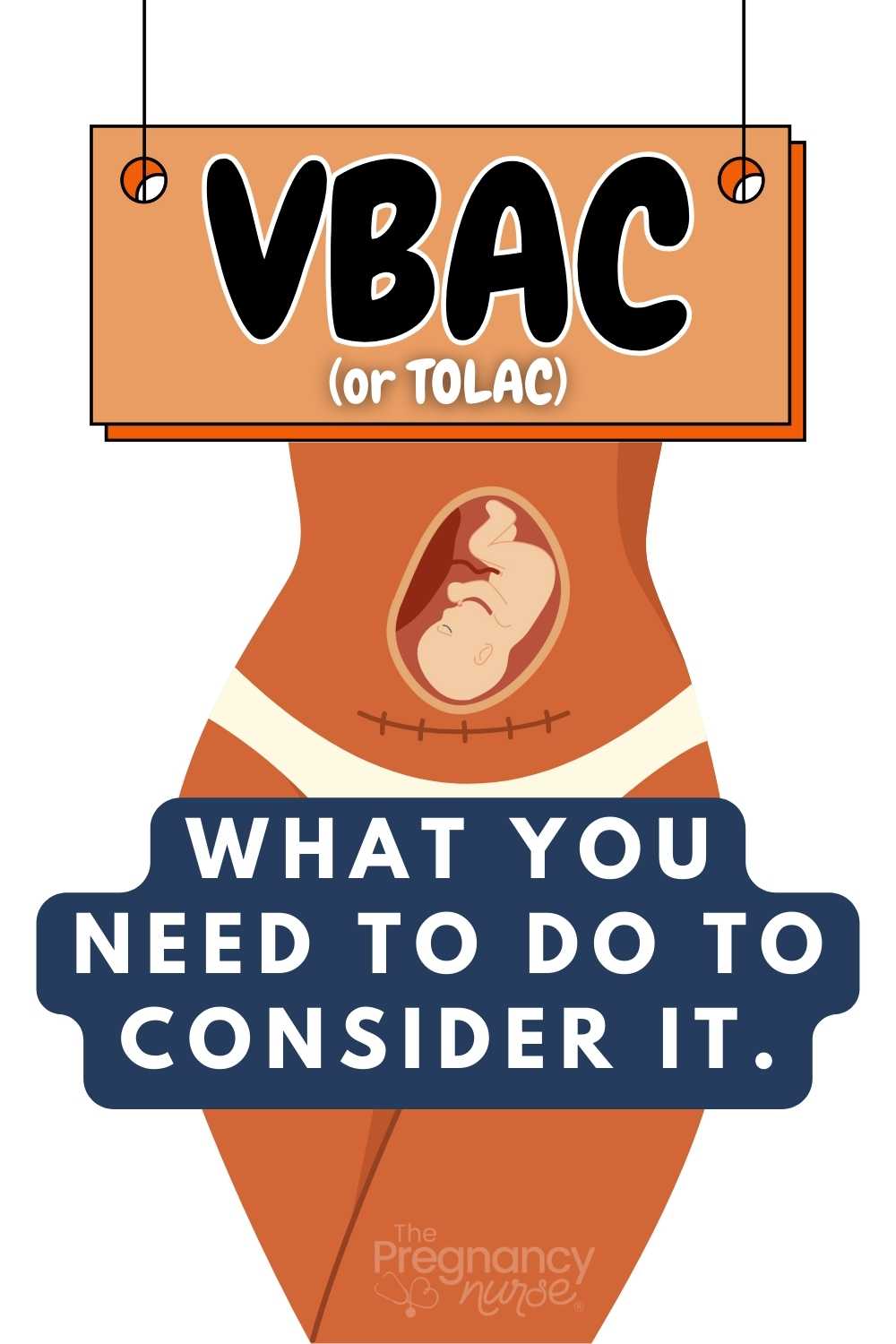 cersarean scar and a fetus on a woman's abdomen // VBAC or TOLAC - what you need to do to consider it.