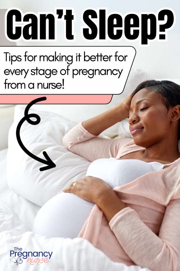 pregnant woman sleeping // canm't sleep -- tips for making it better for every stage of pregnancy from a nurse