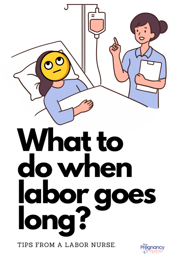 pregnant woman bored by labor. // what to do when labor goes long? Tips from a nurse.