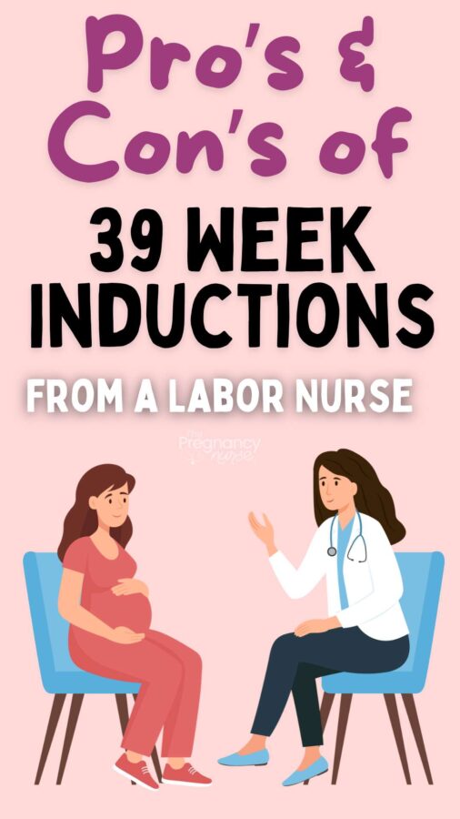 pregnant woman talking to her provider // pro's and con's of 39 weeks inductions from a labor nurse.