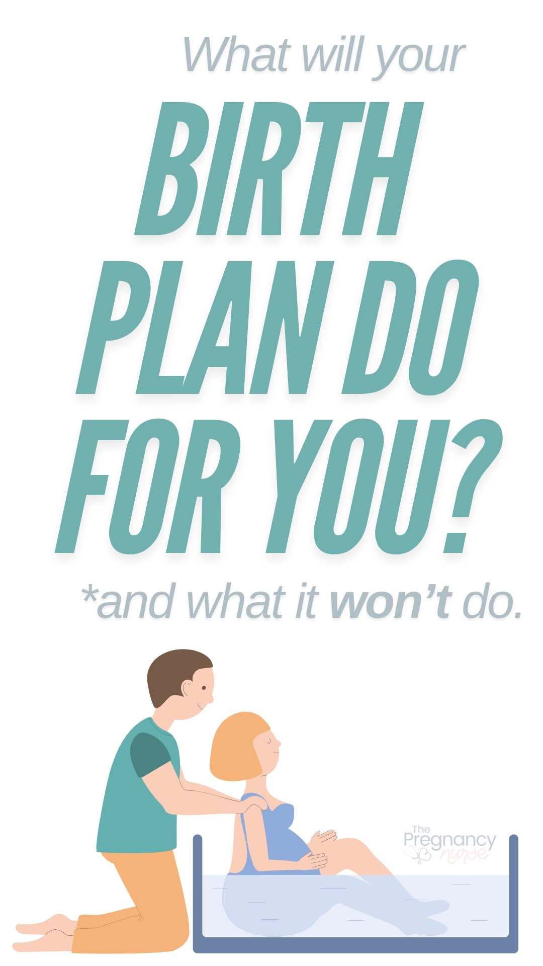 pregnant woman in a tub // what will your birth plan do for you -- and what it won't do.