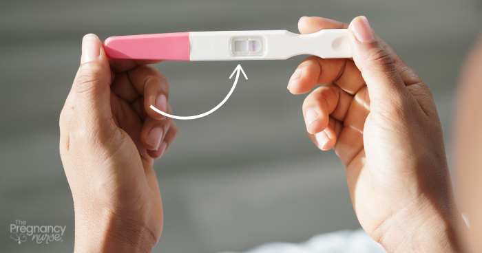 faint line on a pregnancy test.