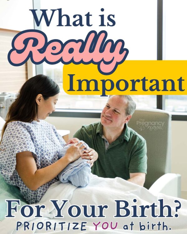 husband and wife in a hospital room with their newborn // what is really important for your birth -- prioritize YOU at birth