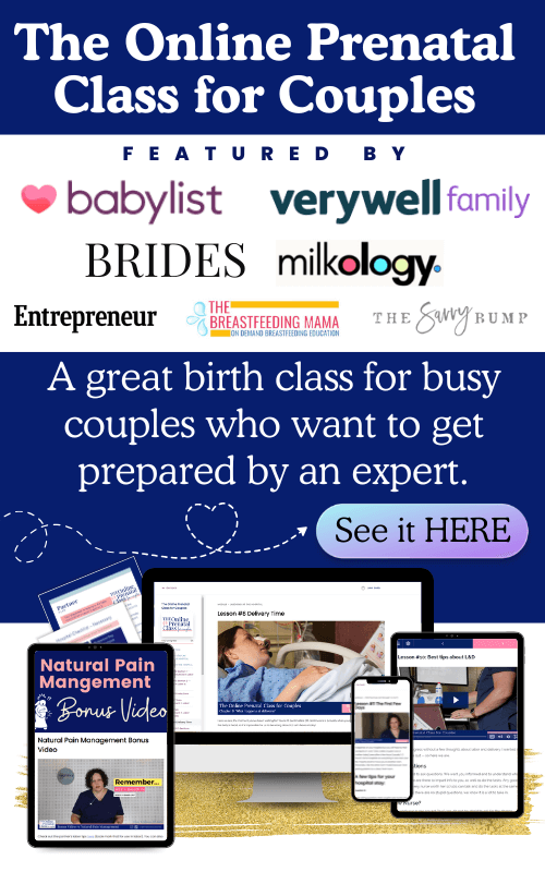 The Online Prenatal Class for couples has been featured as a great birth class for busy couples who want to get prepared by an expert.