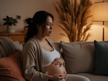pregnant woman in early labor at home