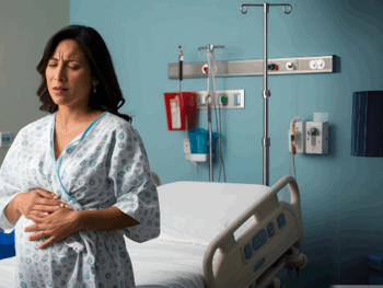 pregnant woman in pain at the hospital
