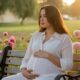 pregnant woman in a park