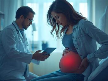 pregnant woman having abdominal pain