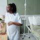 Pregnant black woman in the hospital