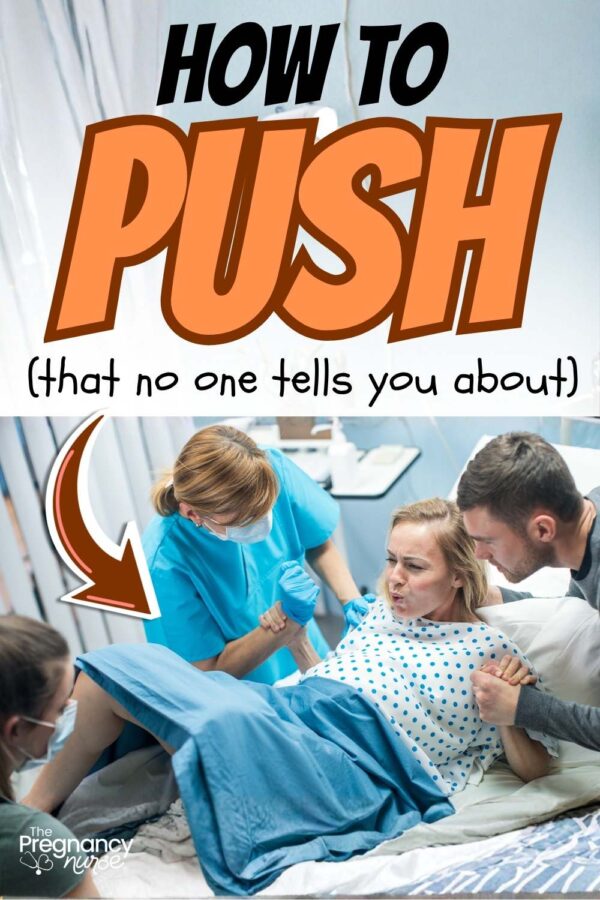 pregnant woman pushing out a baby // how to push 