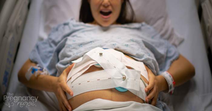 pregnant woman with fetal monitors on
