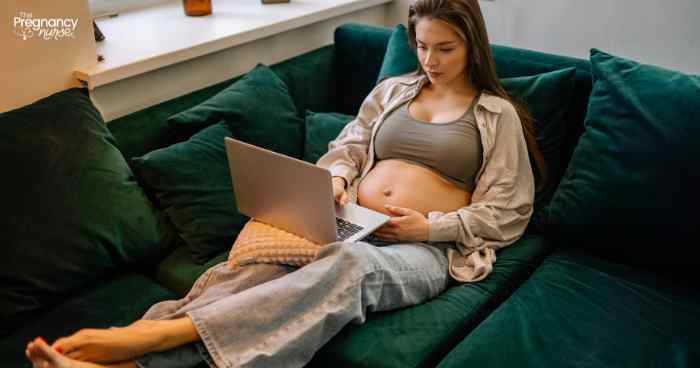 pregnant woman on laptop