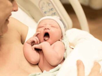 mom with brand new baby