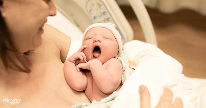 mom with brand new baby